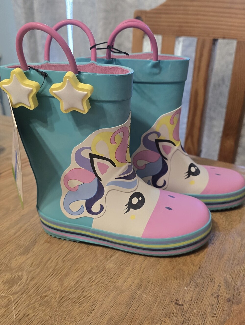 NWT Girls Unicorn Rainboots Sz 9/10